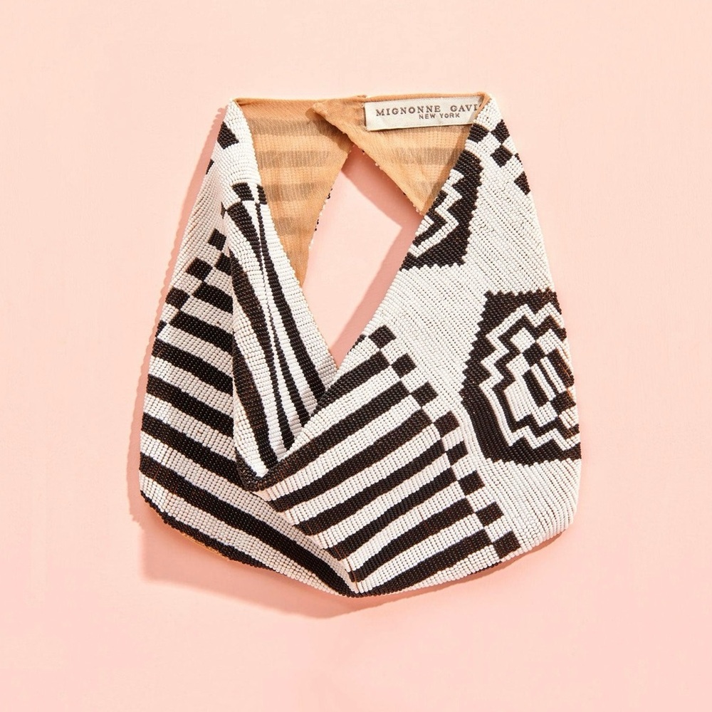 Aztec Le Charlot Black and White Scarf Necklace